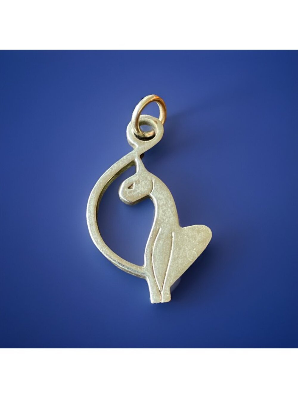Y2K Vintage Baby Phat Cat Silver-Tone Metal Cut Out Pendant